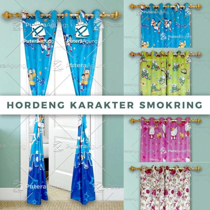 [Hordeng Karakter Smokring] Gorden Smokering Gordyn Pintu Jendela 1Set