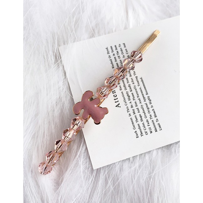 LRC Jepit Rambut Fashion Alloy Resin Word Bear Hair Clip F59733
