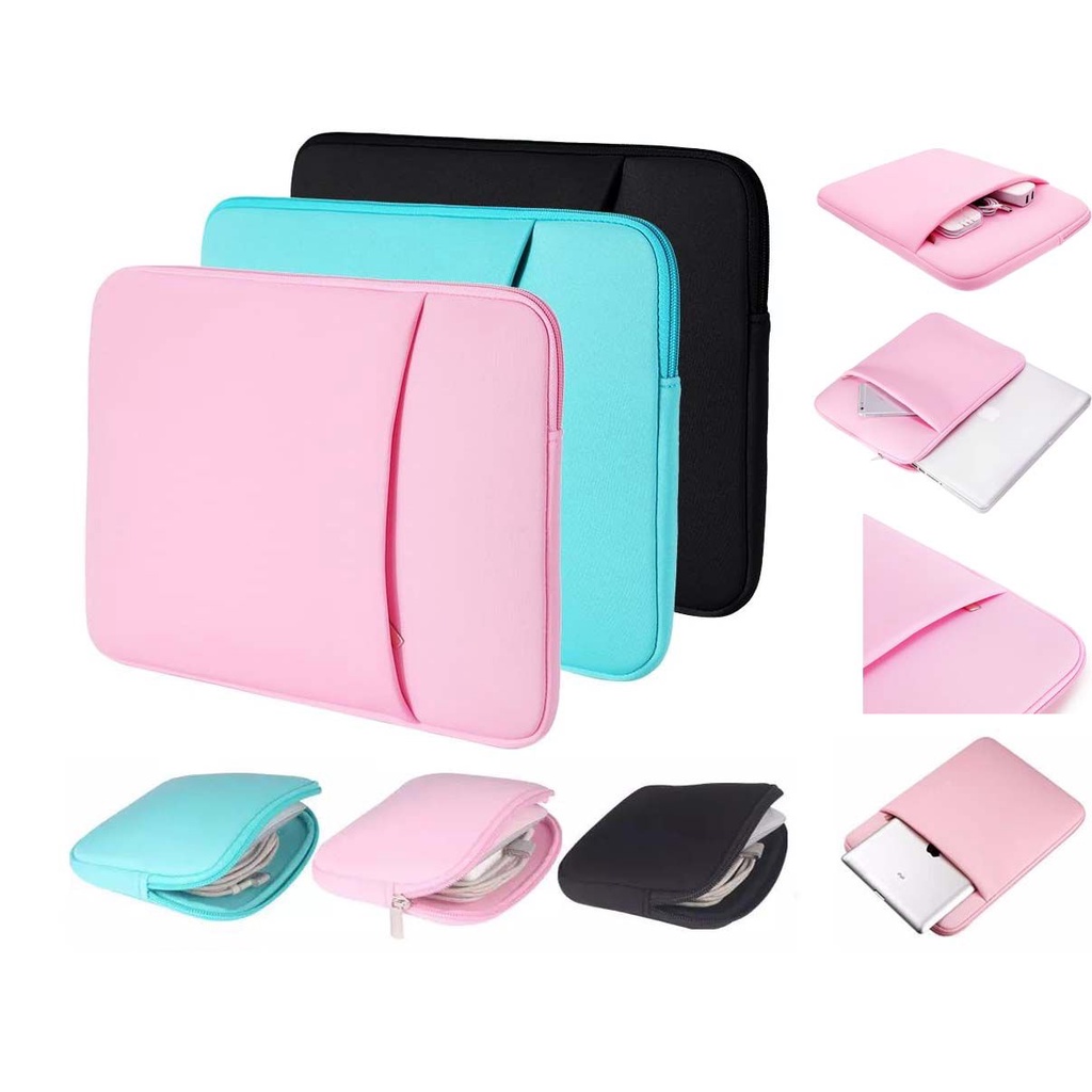 Tas Laptop Softcase Sleeve Macbook 13 14 15 inch Neoprene Zipper