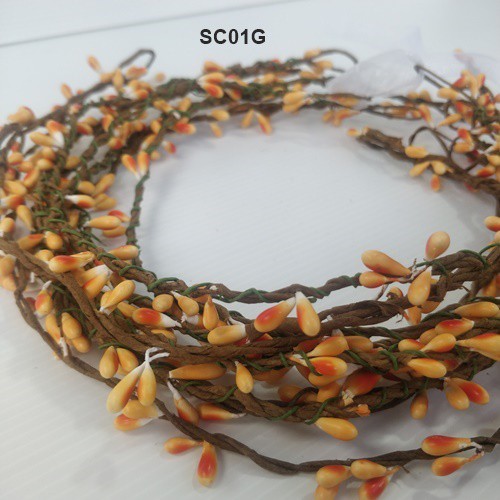 [STOCK TERBATAS] AKSESORIS RAMBUT FLOWER CROWN WEDDING BANDO BUNGA ORANGE SC01G