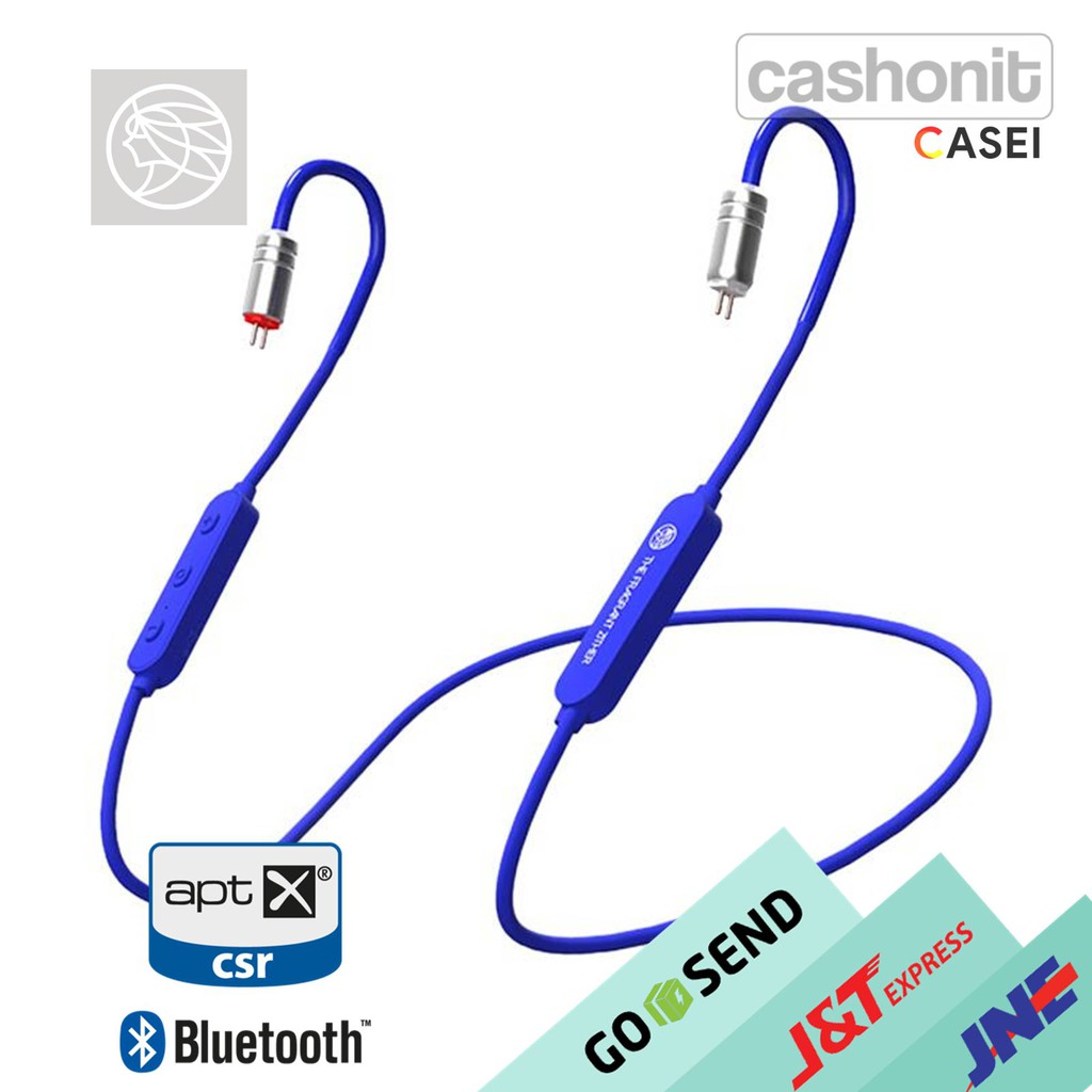 TFZ BC-01 2 PIN 0.78mm Kabel Bluetooth APTX with Mic - Blue