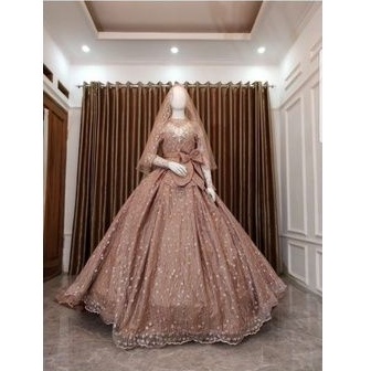 GAUN PENGANTIN ROSE GOLD PRELOVED