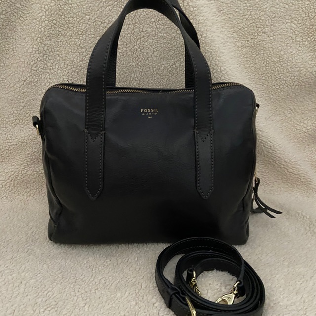 tas fossil sidney satchel black preloved