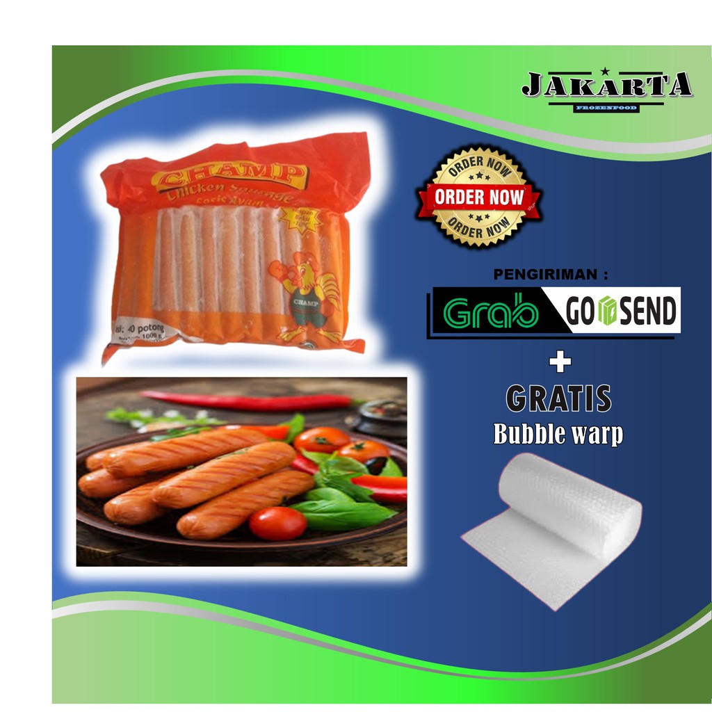 

SOSIS CHAMP AYAM-SOSIS AYAM CAMP CHAMP SOSIS ISI 15 375gr-SOSIS BEKU-SOSIS AYAM 375gram-SOSIS MURAH