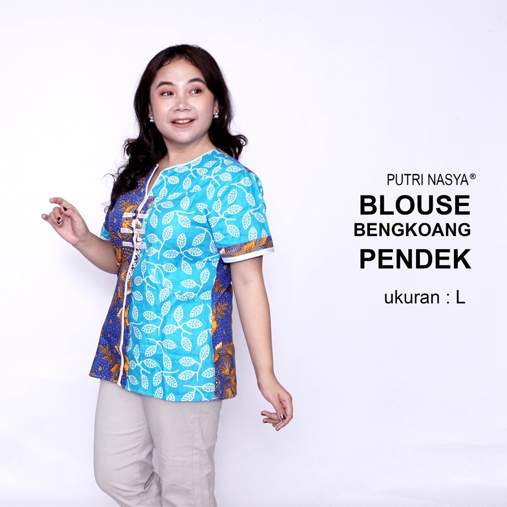 Blouse Batik Big Size LD 140 Wanita Atasan Batik Jumbo L-XL-2L-3L-4L-5L-6L-7L Model Blus Jumbo Kerja Batik / Atasan Big Size Kerja Wanita / Pakaian Batik Seragam Kantor Bahan Katun / Pakaian Batik Kekinian Model Terbaru Super Big