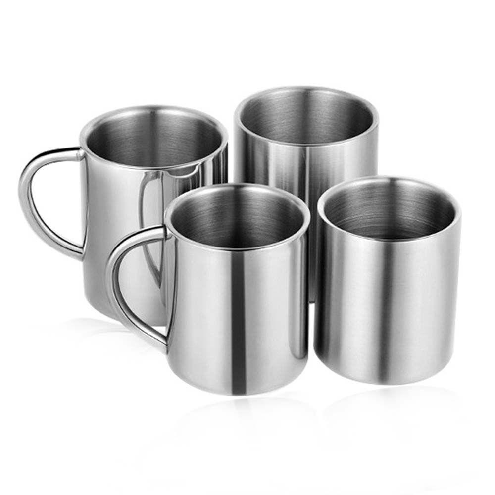 Lanfy Double Walled Cup Portable Menebal Untuk Kopi Teh Minuman Stainless Steel Insulated Mug Mug Mug