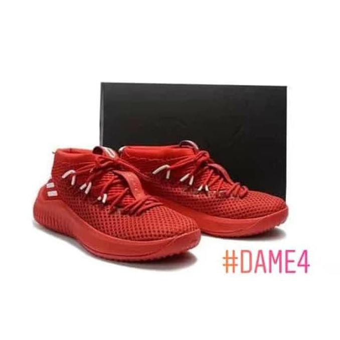 PR00M000 Adidas Dame 4 Red / Sepatu Adidas Basket Sneakers Murah