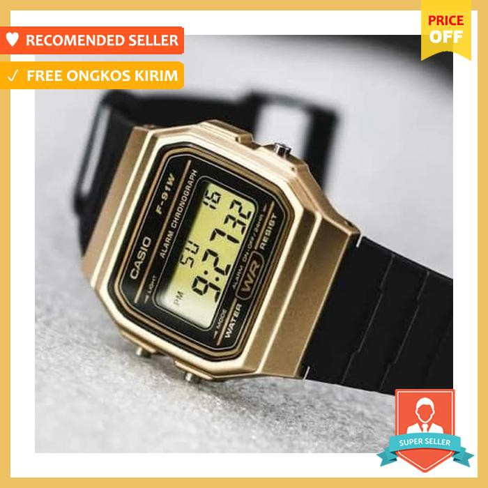 Jam Tangan Casio Digital Alarm Chronograph Classic F 91Wm