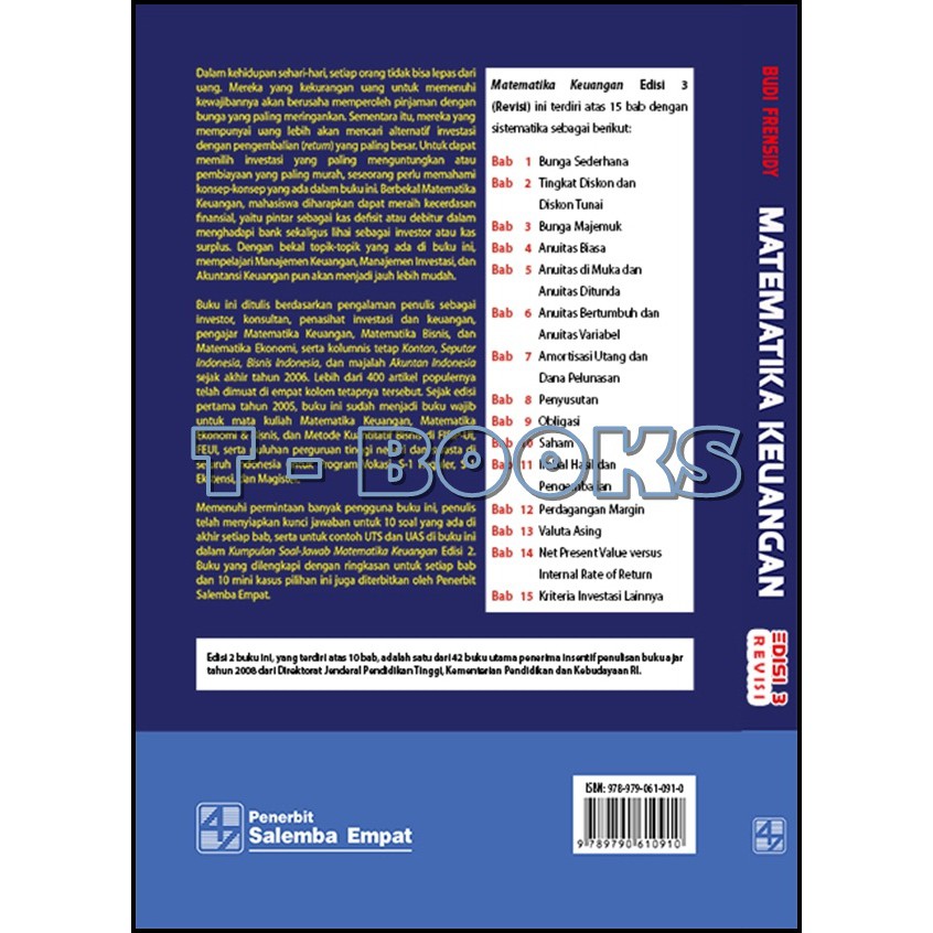 Matematika Keuangan Edisi 3 Revisi Budi Frensidy Shopee Indonesia