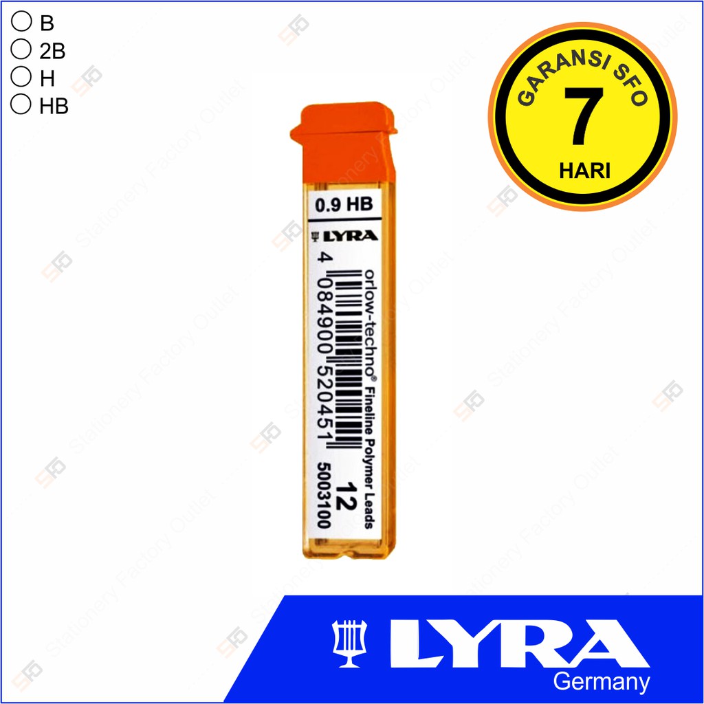 

Isi Pensil Mekanik Lyra 0.9 mm - 2B B H HB