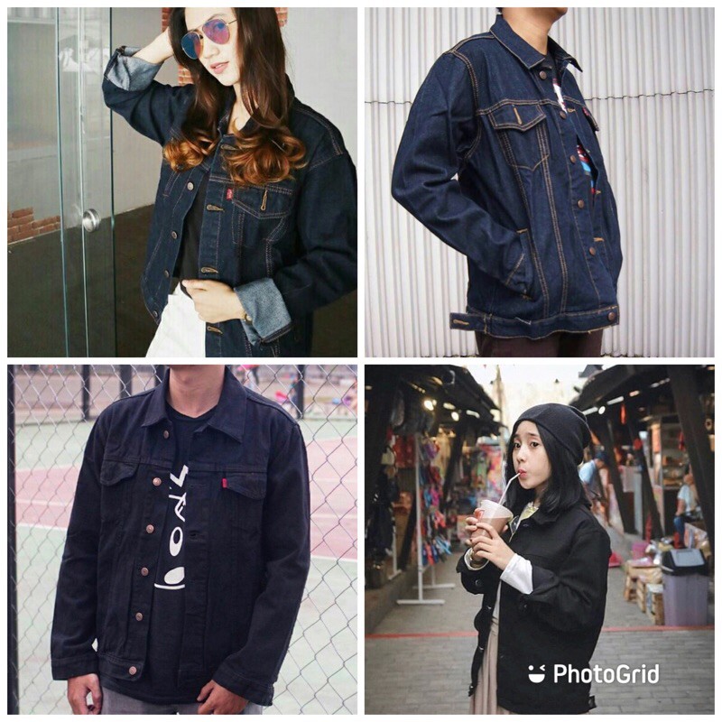 Jaket Jeans Hitam Unisex Premium Quality