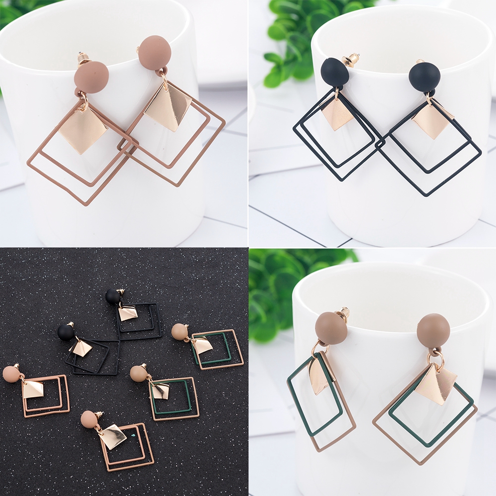 1Pasang Anting Pejantan Liontin Geometris Bohemian Wanita Modis-8