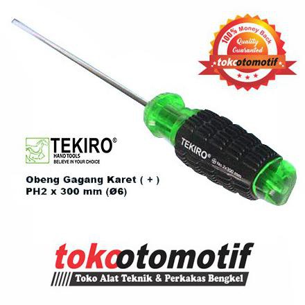 Obeng Gagang Karet ( + ) PH2 x 300mm (6) TEKIRO | Obeng Plus / Kembang Original