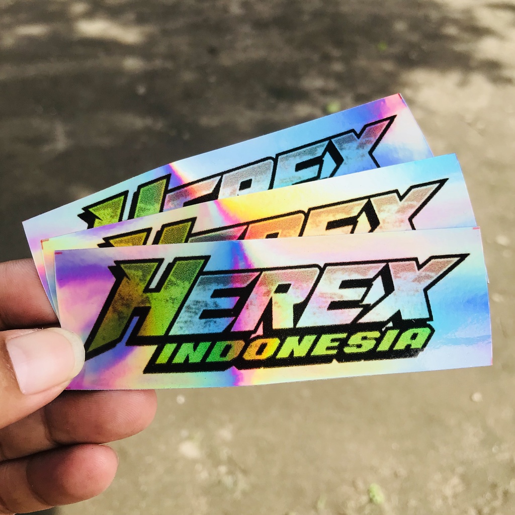 Stiker Racing Motor Herex Hologram Anti Air Bijian - Herex Indonesia Hijau