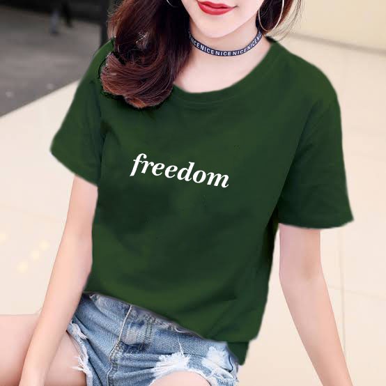 YOURSTYLE1119 - KAOS FREEDOM BAJU KAOS WANITA DISTRO UNISEX OVERSIZE JUMBO KEKINIAN TERLARIS