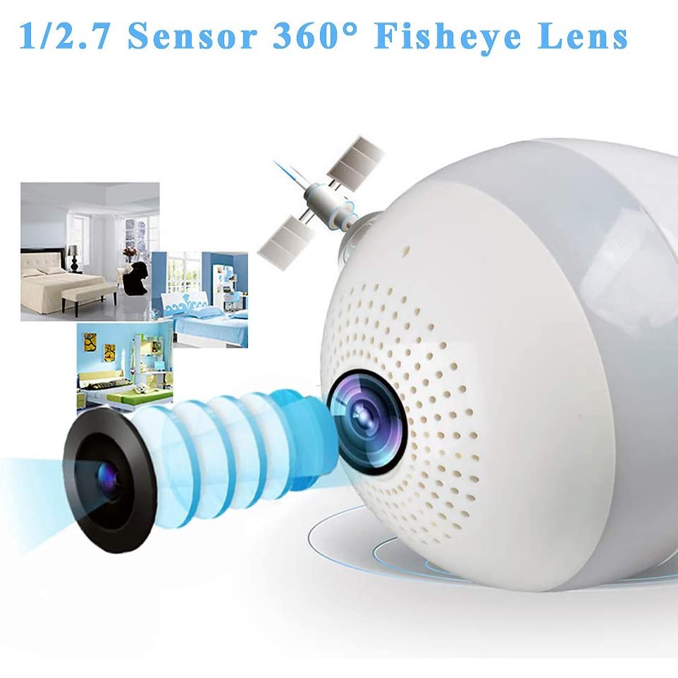 CCTV Lampu Bohlam Kamera Lampu CCTV IP Camera Fisheye V380 Pro Wireless WIFI 360 Derajat V380 Pro 2MP HD 1080P