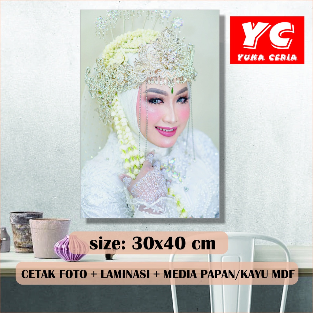 CETAK FOTO + BINGKAI KAYU CUSTOM 12R 30x40 cm 30x40cm cetak foto mdf cetak foto 30x40 fotoblock 30x4