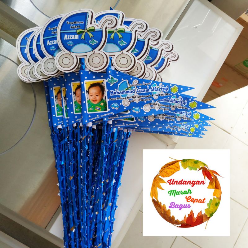 Bendera Aqiqah Custom Topper Karakter