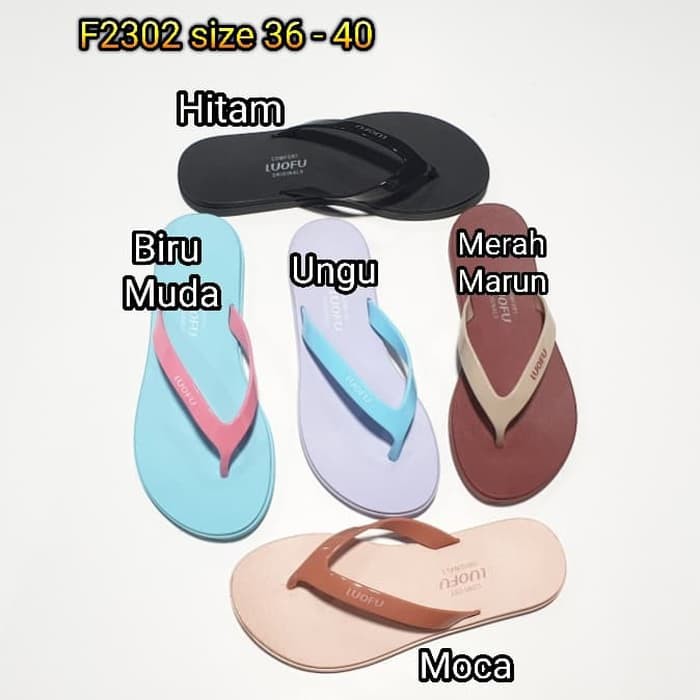 jelly sandal cewek jepit karet luofu import sendal japit wanita F2302