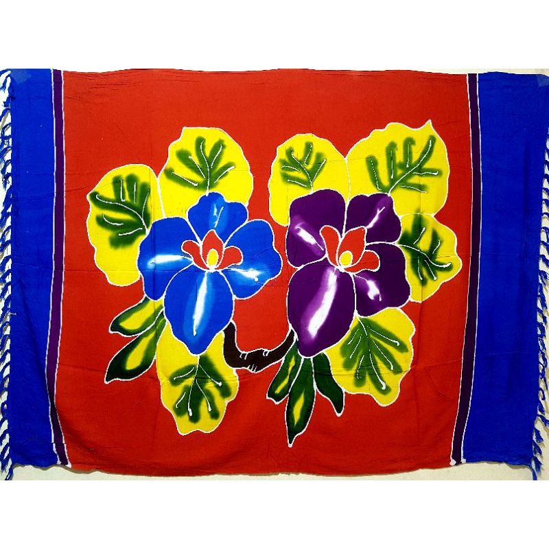 Sarung pantai lukis khas bali | Sarung pantai handmade | Kain pantai lukis | Sarung pantai murah-Red isi rombe