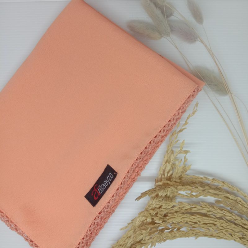 PASHMINA CROCHET EMBRIODERY / PICOT DIAMOND STRETCH-Peach