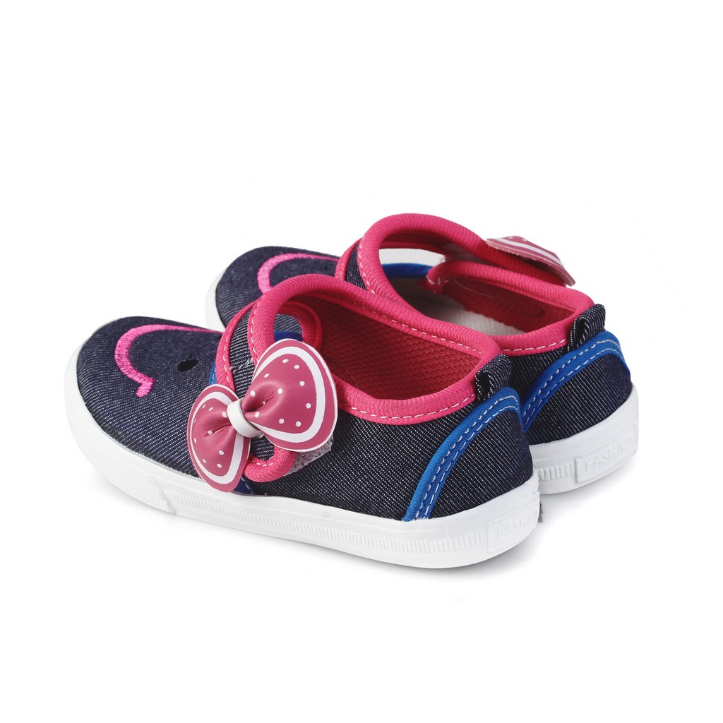 sepatu anak bayi perempuan bahan sol lembut model casual lucu murah pita terbaru K02 NAVY FOX