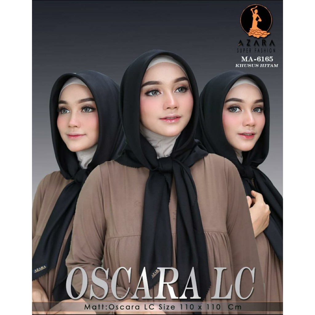 Hijab Kerudung Jilbab Segiempat Premium Oskara Laser Polos LC Polos Khusus Hitam Voal Miracle Azara