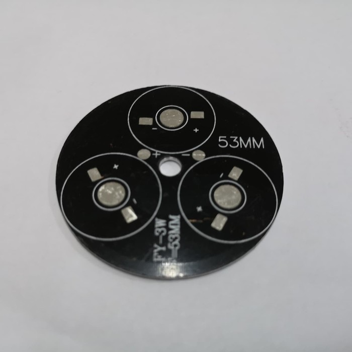 PCB Heat Sink LED 3 x 1W 3 x 3W Aluminium Plat Base Diameter 53mm