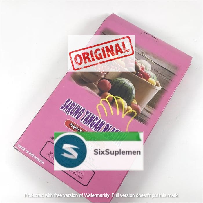 Sarung Tangan Plastik Strawberry isi 100 / 50 pasang