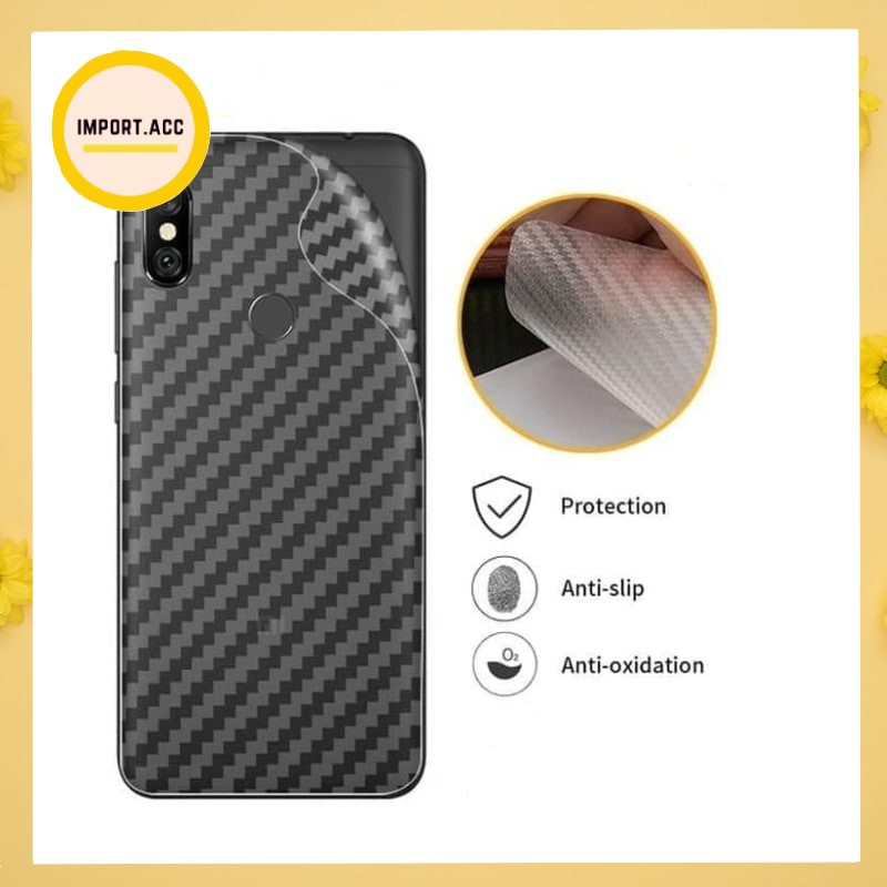 SKIN CARBON XIAOMI / REDMI 9c, Note 8, Note 9, Note 7, 8a ANTIGORES BELAKANG SKIN BACK 3D [IMPORT]