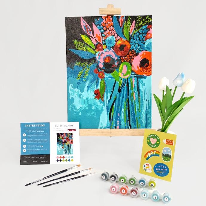 

Bartega Paint By Number Kit : Jar of Blooms ---READY---