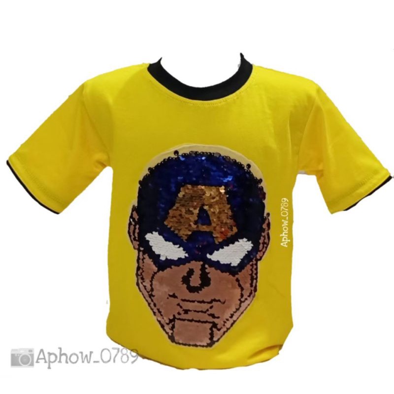 Kaos anak usap karakter Superhero usia 2-10tahun | Real pict