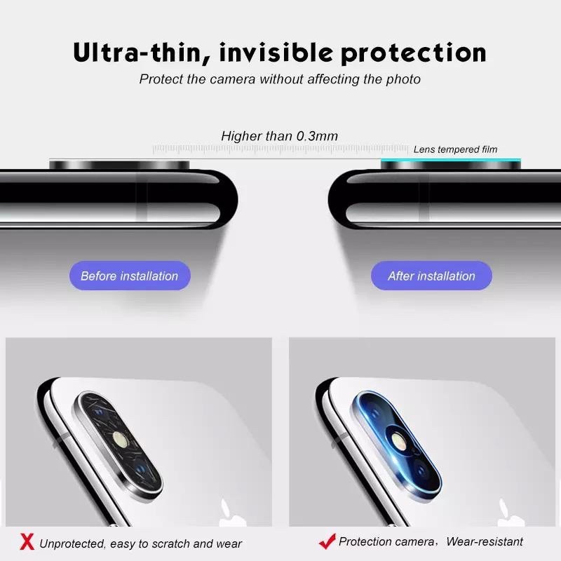 iPhone X XR XS XS MAX 11 11 PRO 11 PRO MAX Tempered Glass Kamera Pelindung Lensa Camera Belakang