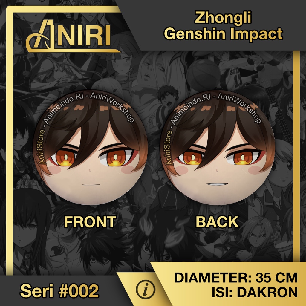 Bantal Bulat Genshin Impact : Zhongli