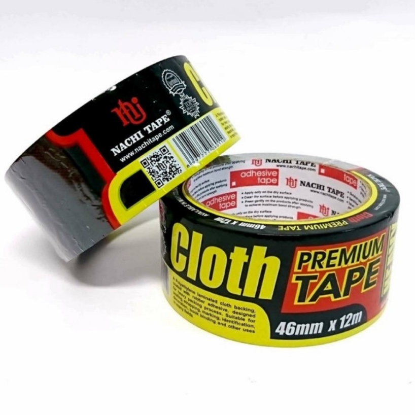 

Lakban Kain Hitam / Cloth Tape NACHI 2 Inch (46mm x 12m) / (35mm x 12m) / (23mm x 12m)
