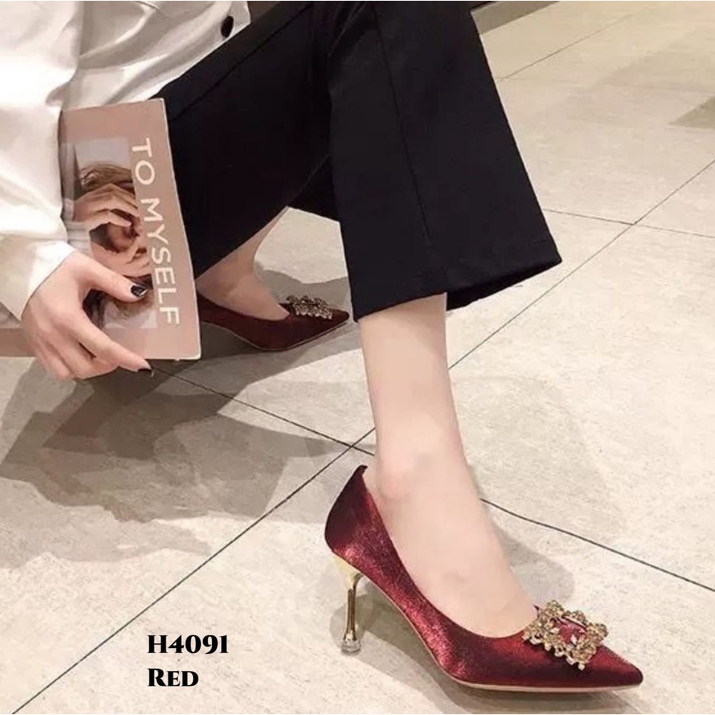 RESTOCK WYN SEPATU HEELS STILETTO FASHION KOREA HEELS ELEGANT KOREA STYLISH H4091