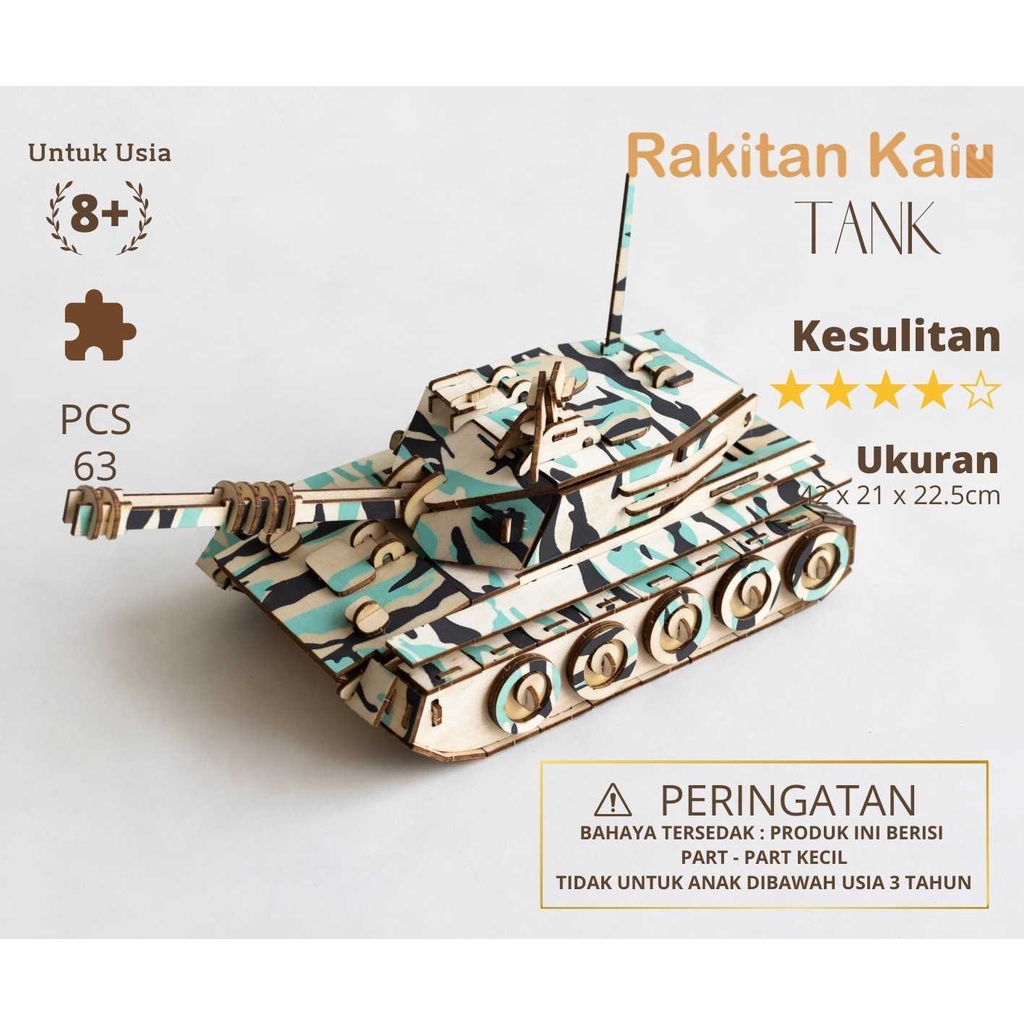 Puzzle Edukasi Rakitan Kaiu model tank