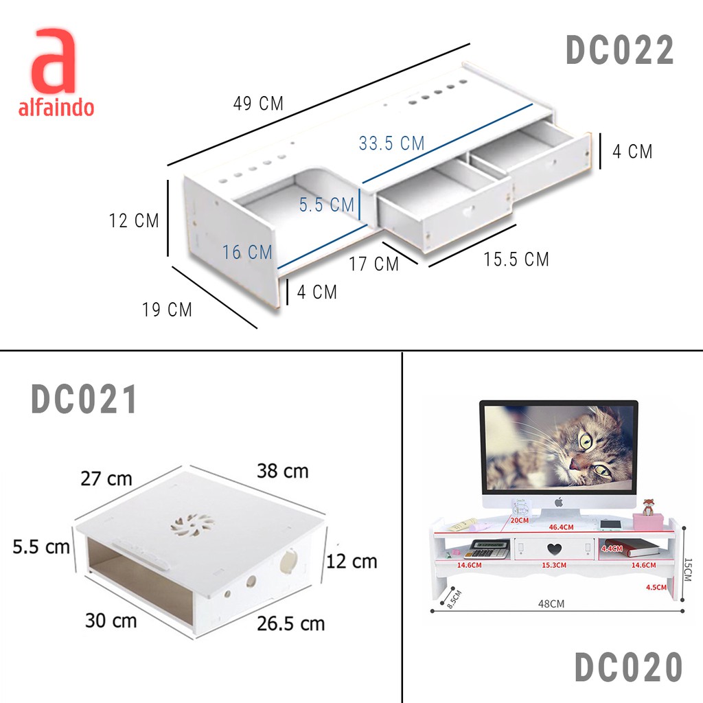 Alfaindo Rak Meja Laptop Portable Minimalis Tatakan Kayu WPC Anti Air - DC021