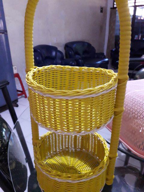 Keranjang Bumbu Rotan 2 Susun