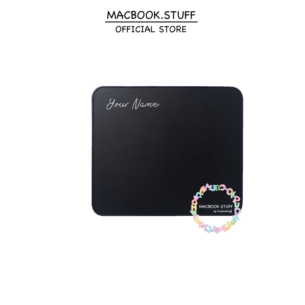 CUSTOM NAMA MOUSEPAD BASIC LEATHER KULIT TEMPAT ALAS MOUSE ANTI SLIP GAMING MACBOOK LENOVO ASUS NEW AIR PRO RETINA M1 2019 2020 2021 11 12 13 15 16