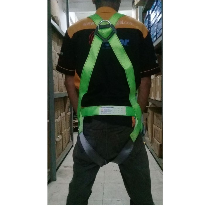 H-LIFT Full body harness Green Double Hook lanyard with shock absorber