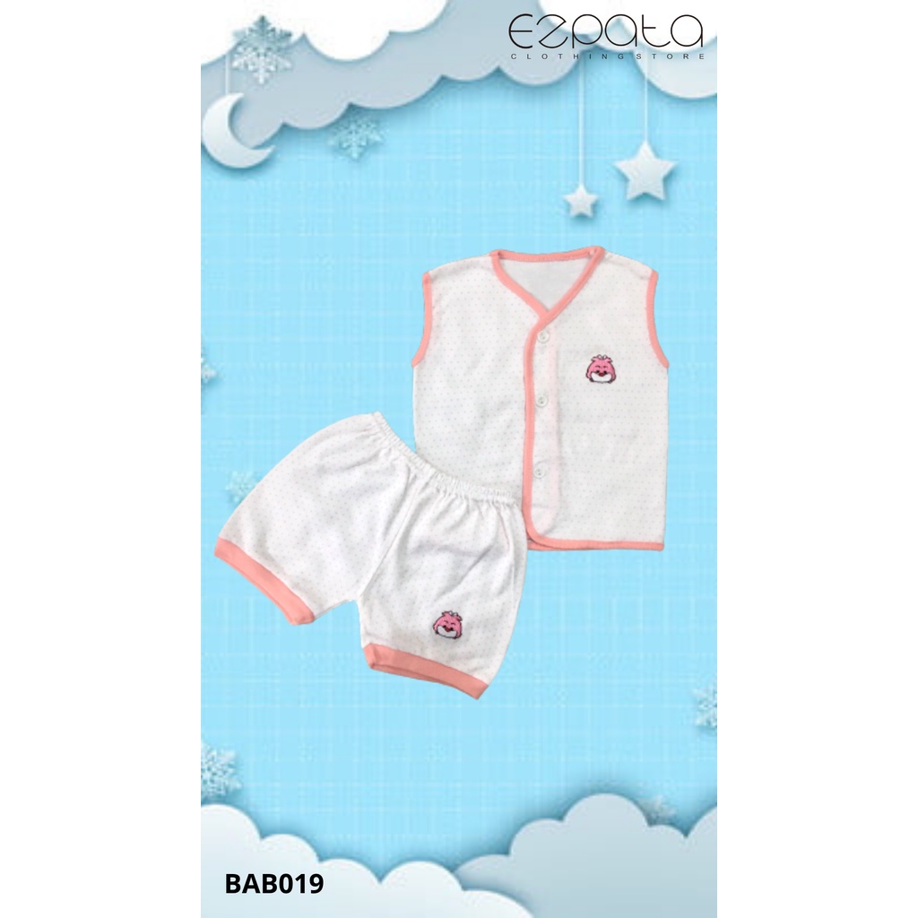 Ezpata Setelan Baju Bayi Baru lahir Unisex Tanpa Lengan Celana Pendek Usia 0-3 bulan Random