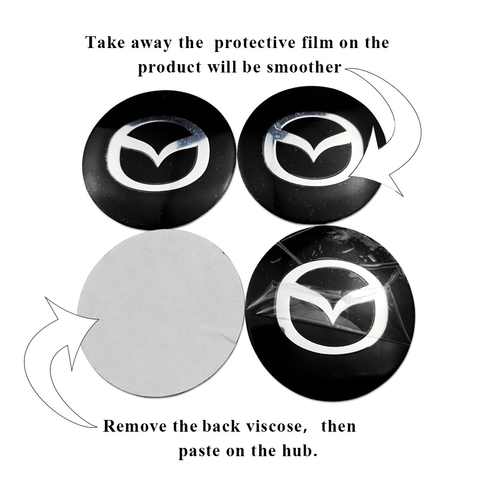 4pcs Stiker Emblem Badge Night Knight 56mm Untuk Tengah Hub Velg Mobil Ms Mazda Speed