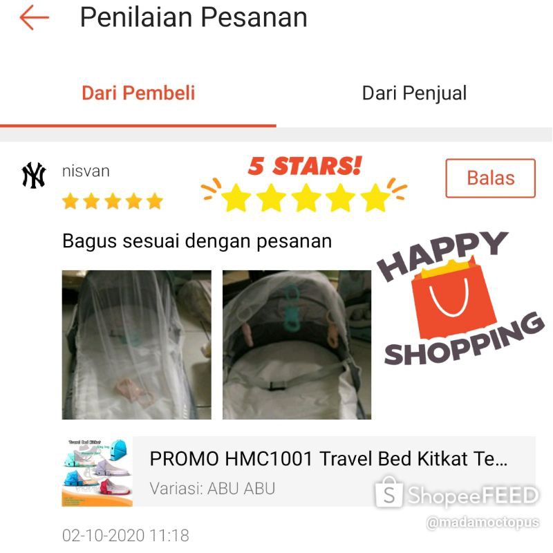 PROMO HMC1001 Travel Bed Kitkat Tempat Tidur Bayi Kelambu Lipat Kasur Bayi Lipat Portable HORSEMEN