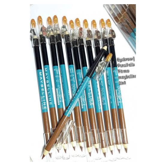 [12pcs] Pensil Alis Maybelline Fit Me 2in1 - Hitam &amp; Coklat