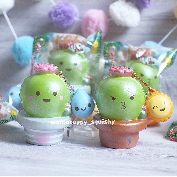 Squishy licensed mini koi the cactus set by momocuppy ( mini kaktus ORI)