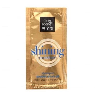 mise en scene Shining moisture shampoo atau conditioner sample 8ml