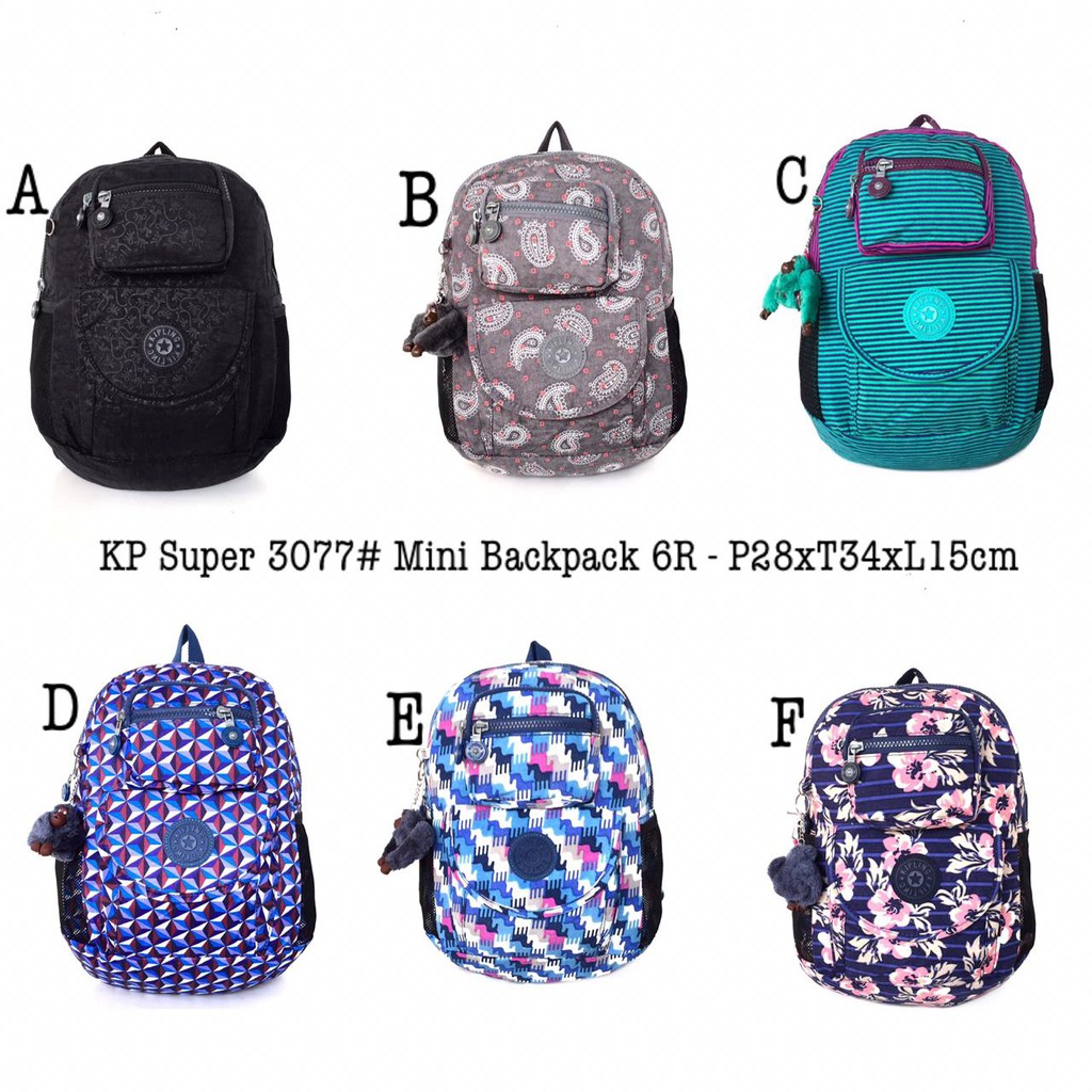 Tas Ransel Kecil Mini Kipling 3077 Backpack 6 Ruang Import Anak Sekolah