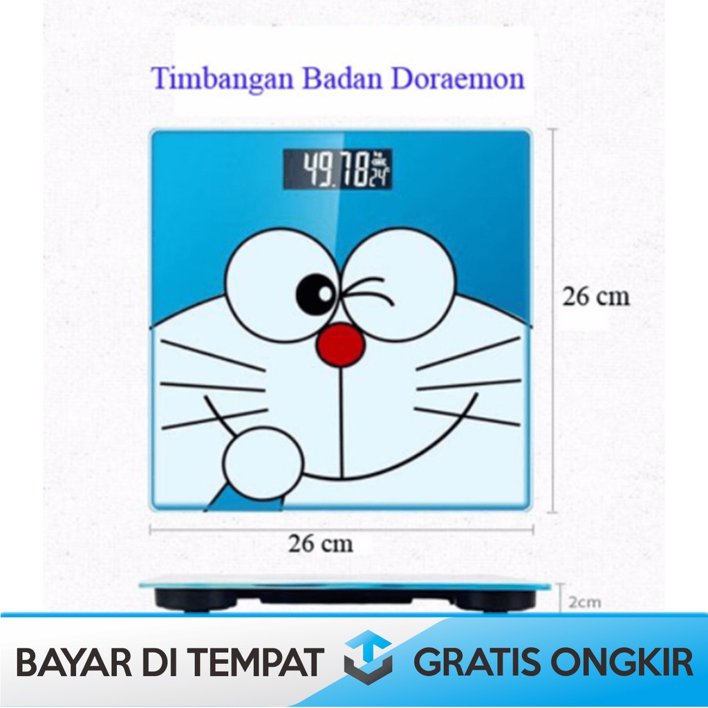 BODY WEIGHT SCALE DIGITAL KARAKTER MURAH DORAEMON HELLO KITTY ORIGINAL