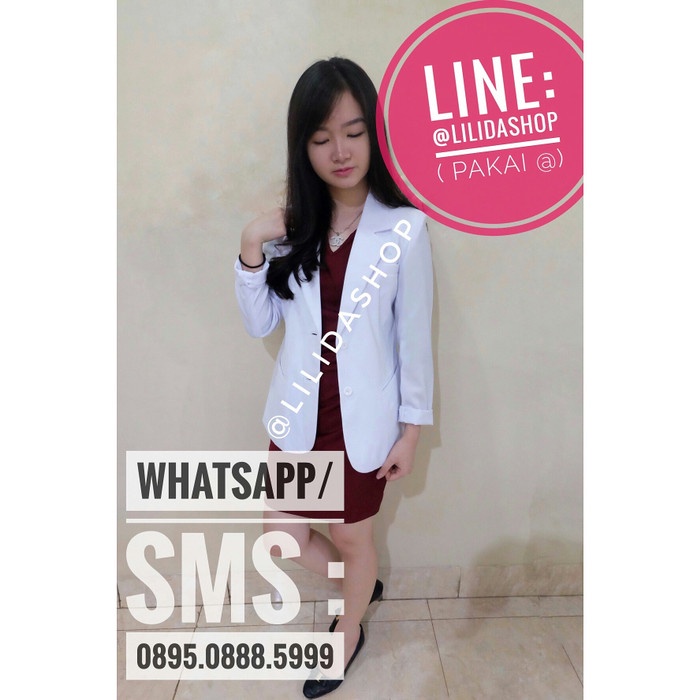 JAKET WANITA baju dokter jas wanita lengan panjang merk dua 2 saudara snelli sneli - serat kasar, XX